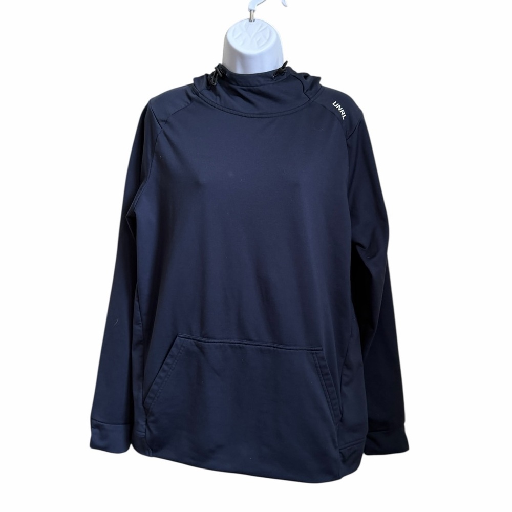 UNRL Embroidered LEGENDS Hawthorne Tech Navy Blue Golfer Pullover Hoodie Medium